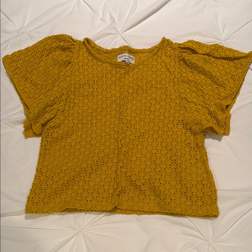 MADEWELL Mustard Eyelet Top - XS